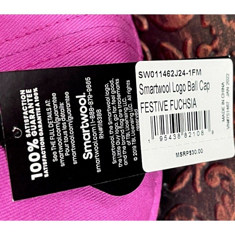 Smartwool Pink Logo Embroidered Patch Cotton Adju… - image 5